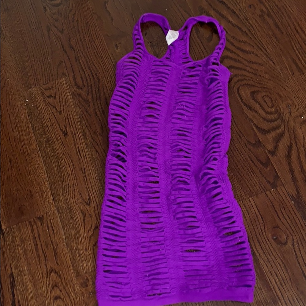 Purple rip tank top